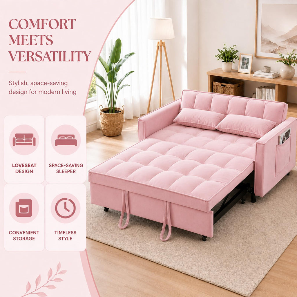 Velvet Convertible Sofa Bed Z232174