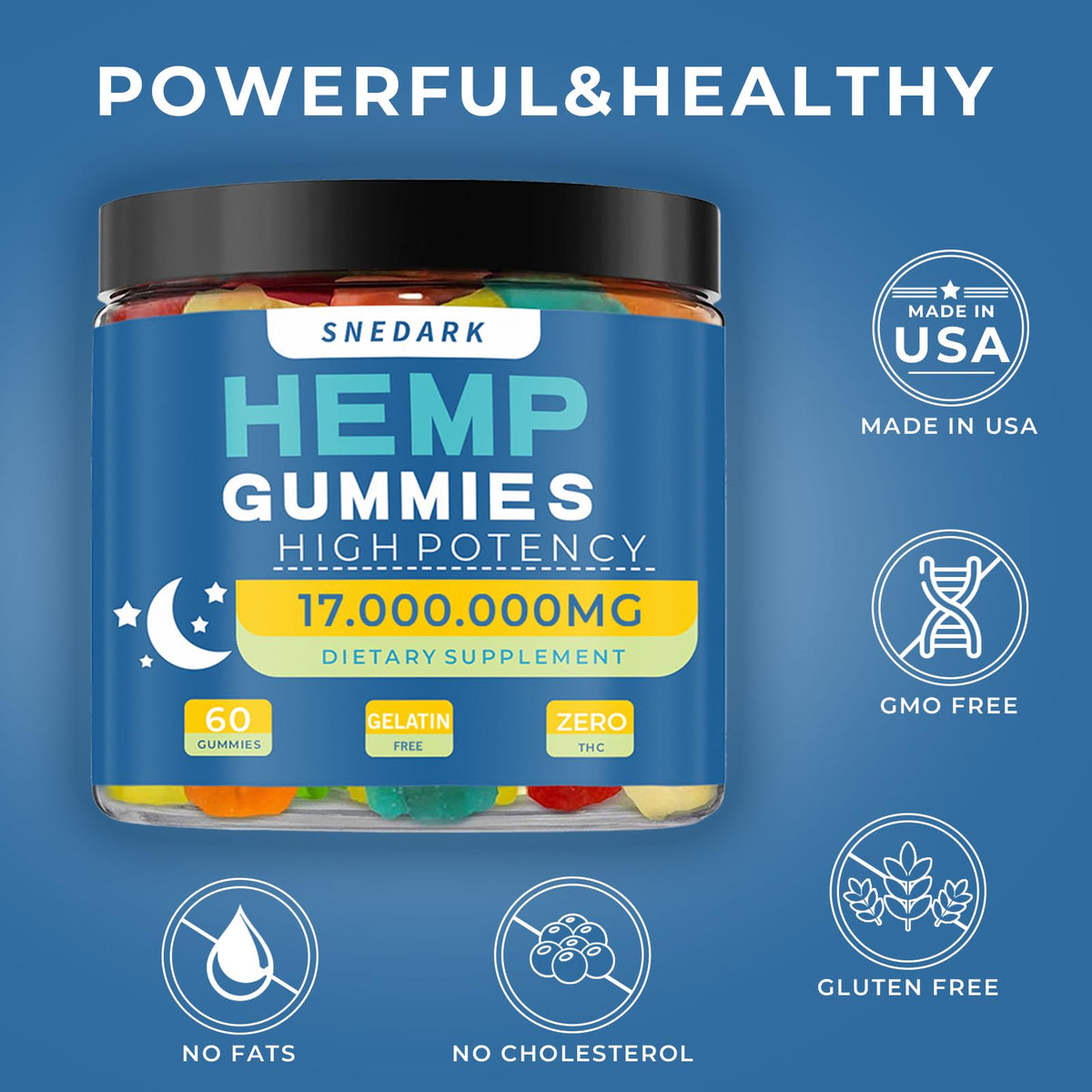 Hemp Gummies Extra Strength Natural Hemp Oil Extract B975878