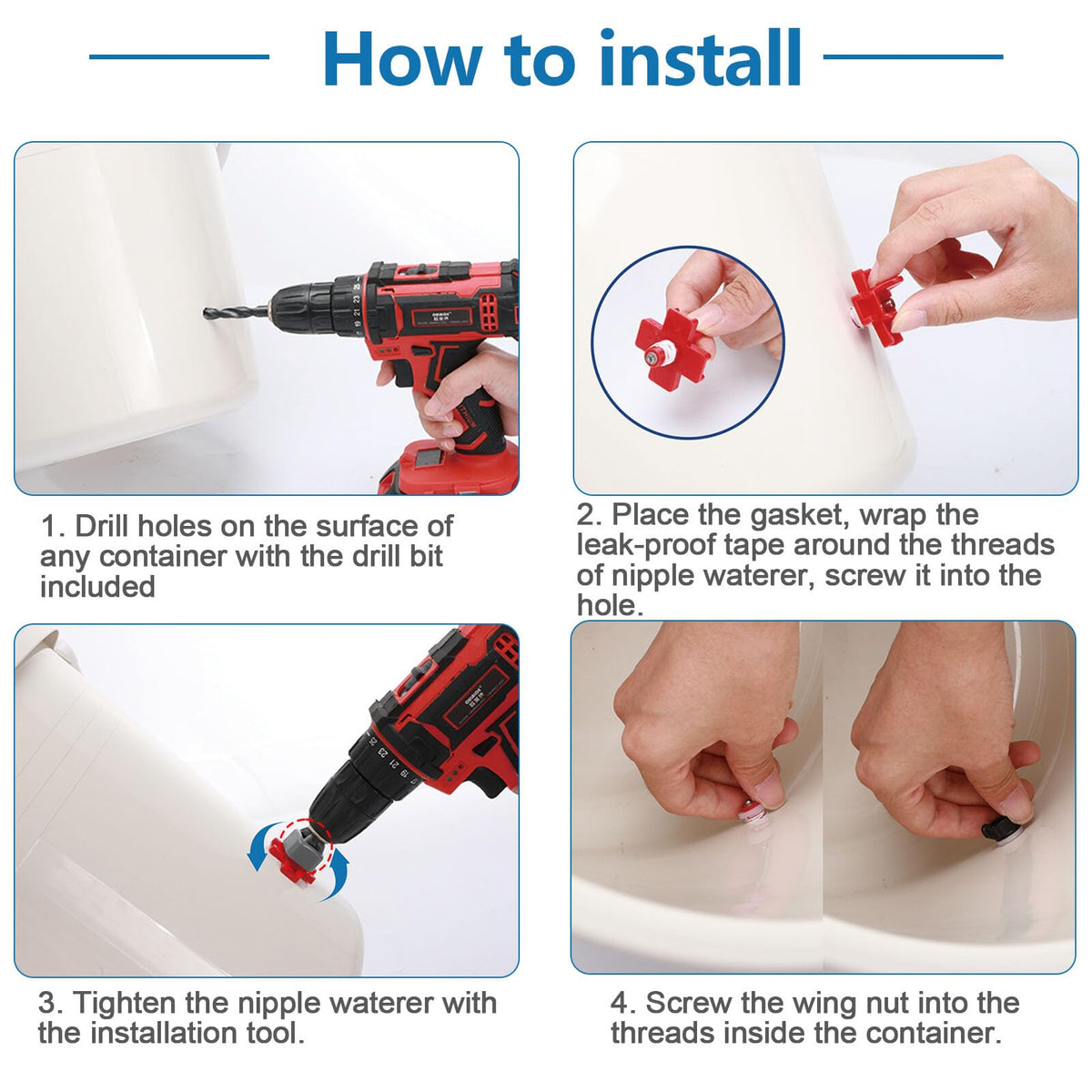 20 Pack Chicken Waterer Nipples with Drill Bits P570554