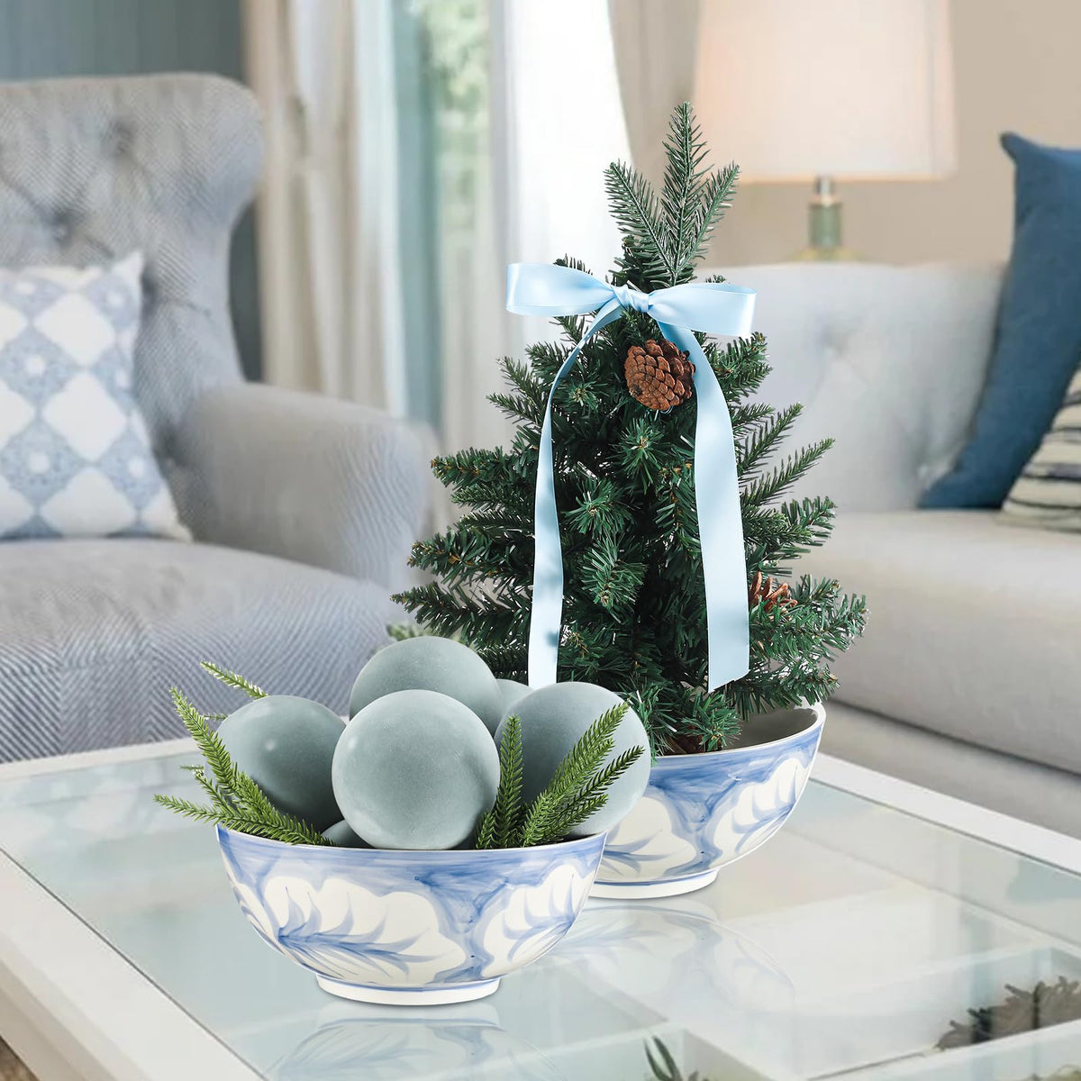 Blue and White Chinoiserie Pasta Bowl P3100