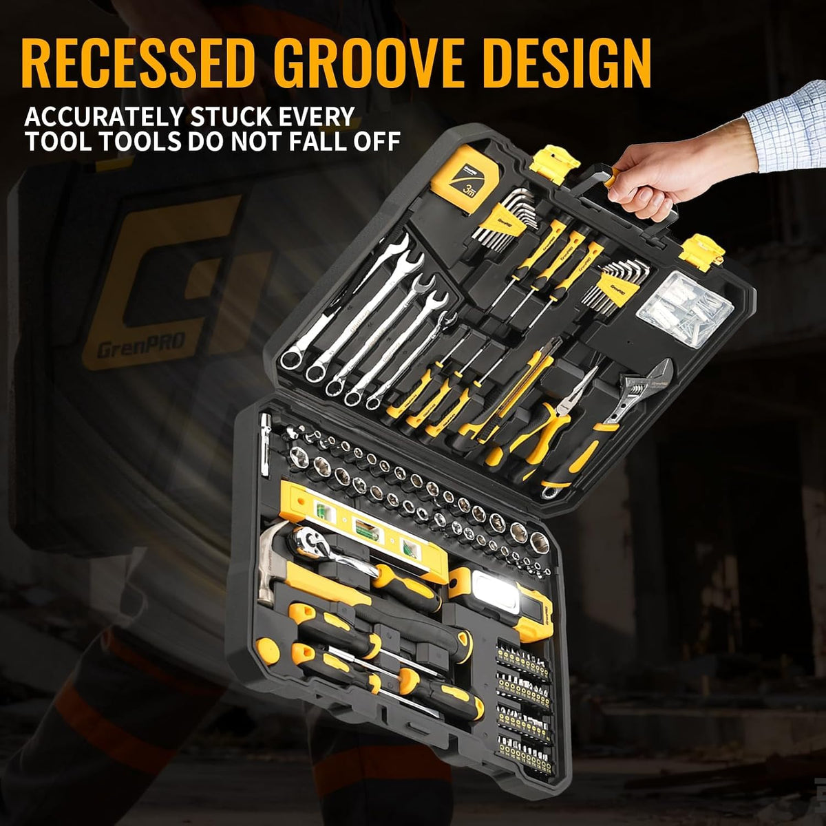 219 Pc Home Auto Mechanic Hand Tool Kit with Storage Tool Box Q601