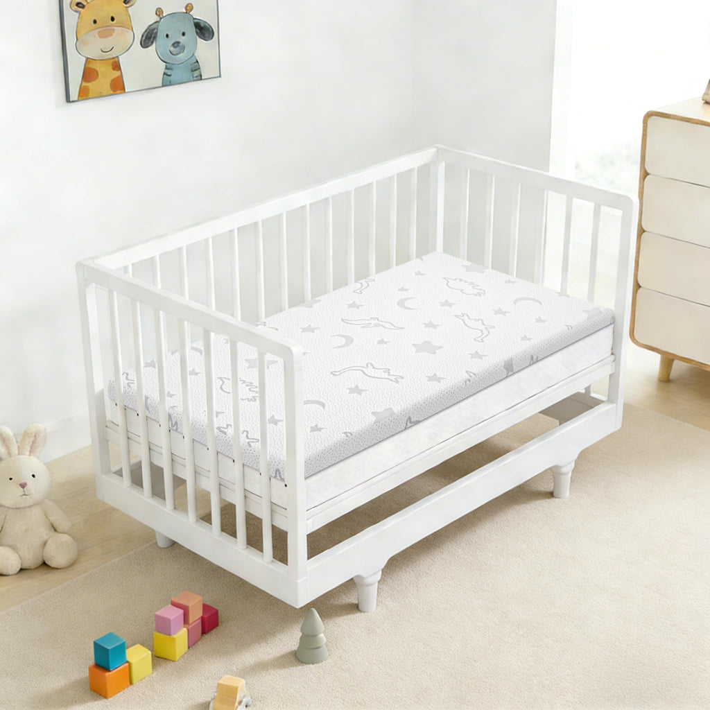 2" High Density Foam Crib Mattress Topper with Waterproof Washable Cover U1163