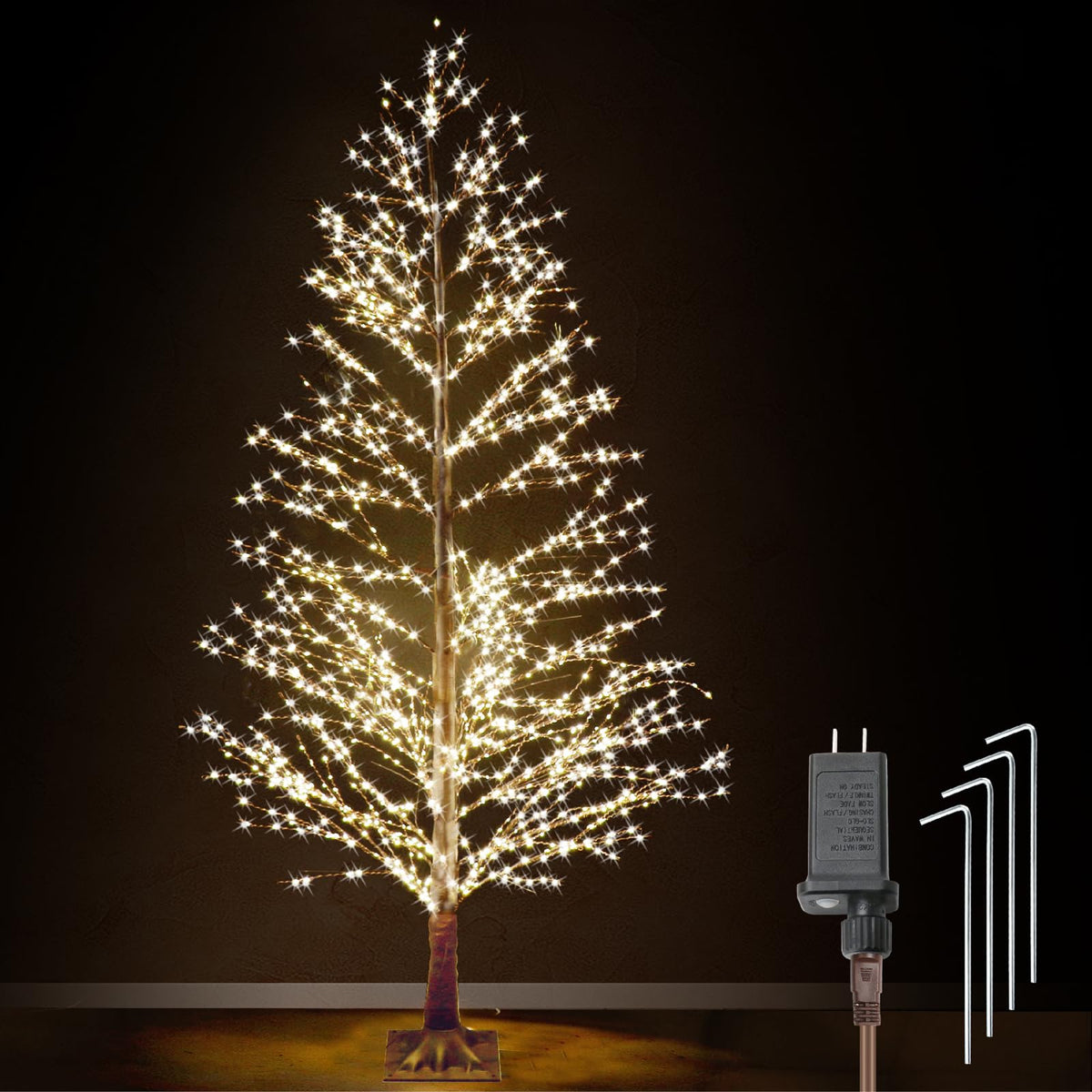 6FT Lighted Birch Tree with 1300 LED Lights Y712771