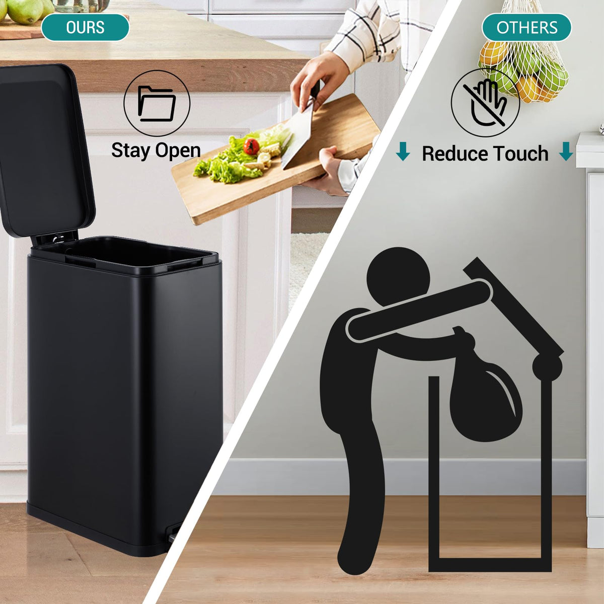 13 Gallon Stainless Steel Step Trash Can D85044