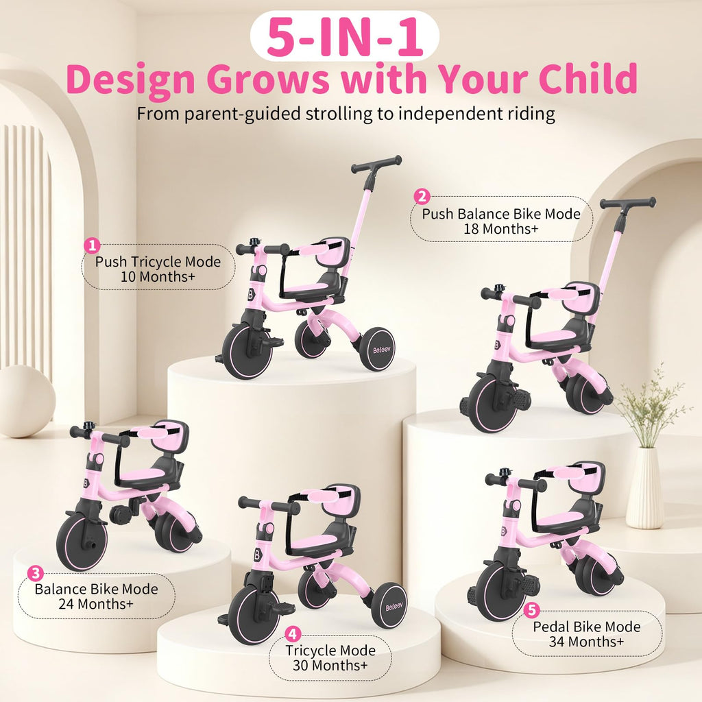 5 in 1 Toddler Tricycle & Balance Bike M9802