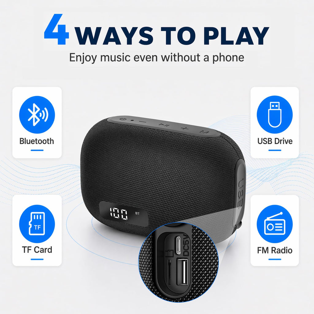 Portable IP67 Waterproof Bluetooth Speaker with Digital Battery Display N675