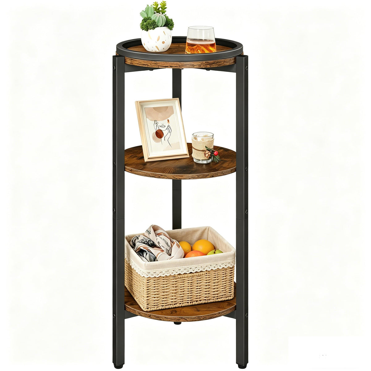 Small Round 3-Tier Side Table J296