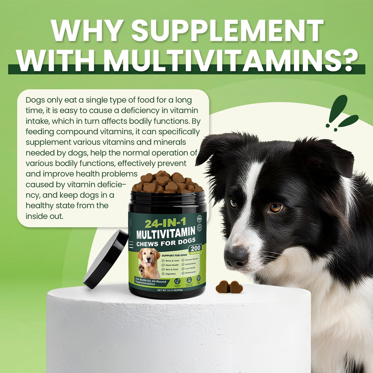 Dog Vitamins and Supplements 200 Ct Multivitamin S65592