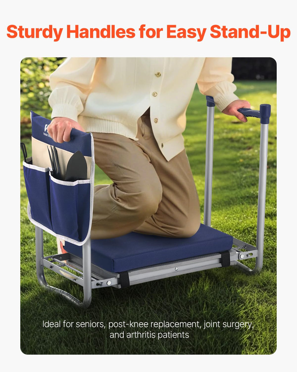 Folding Garden Kneeler and Seat with Tool Bags B58623