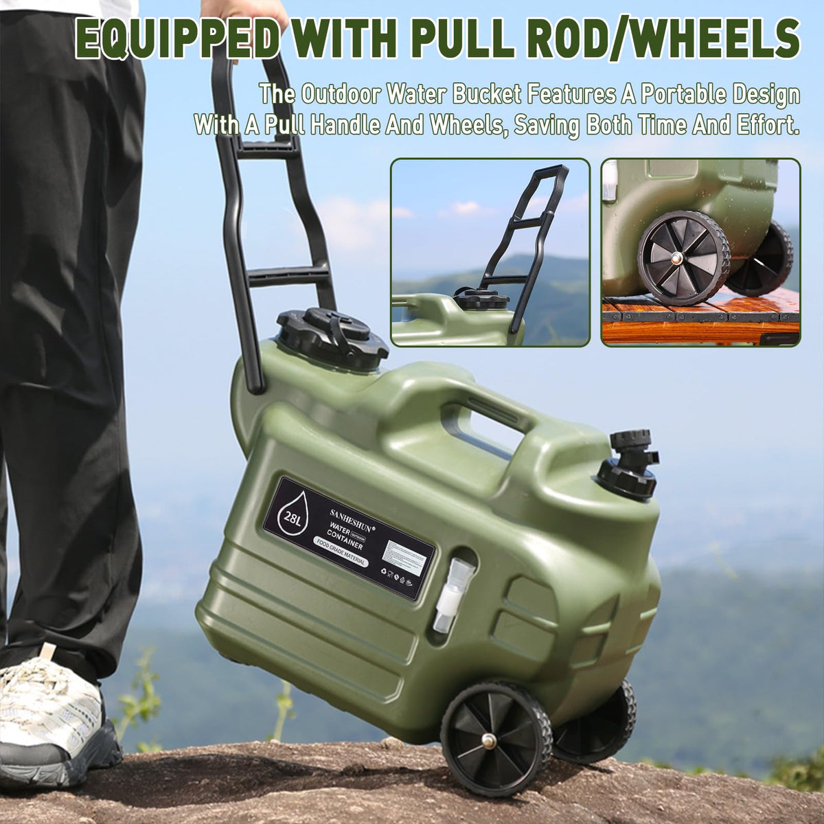 7.4 Gallon Water Jug with Wheels & Handle P5019