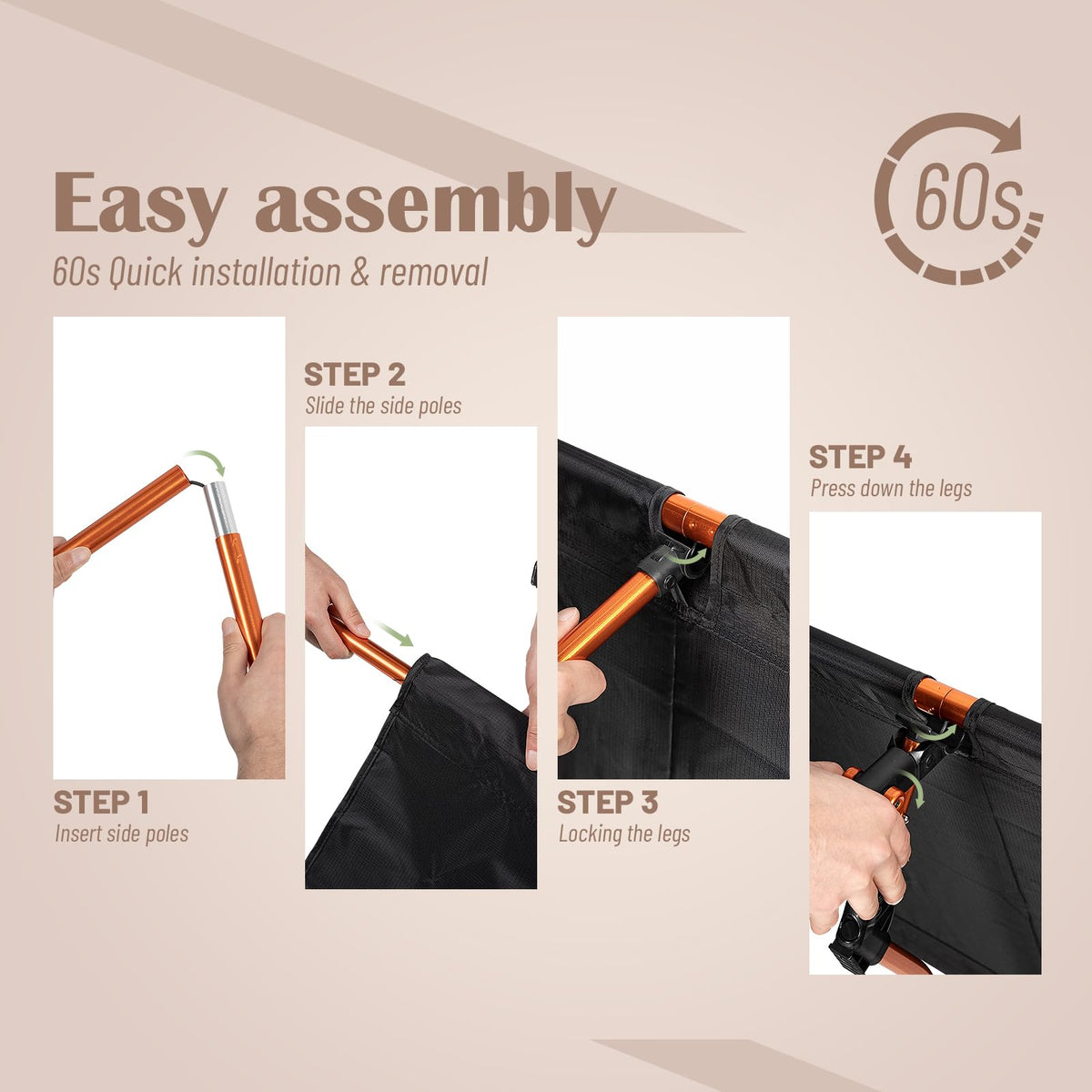 Foldable Camping Cot with Storage Bag H843