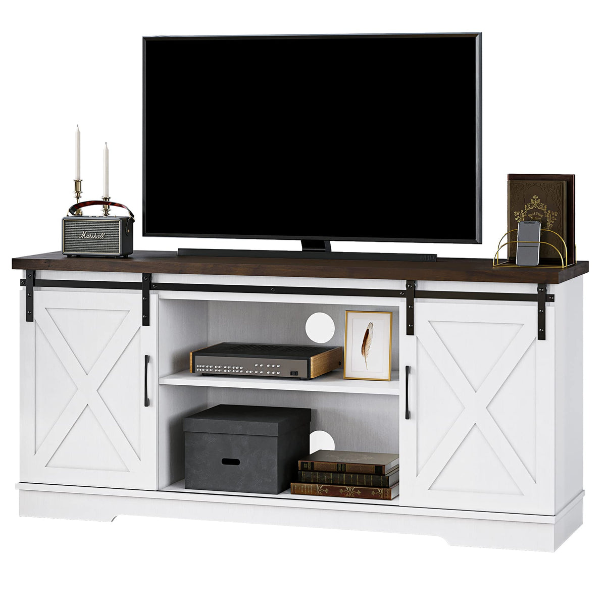 Farmhouse TV Stand Entertainment Center for 65 Inch TV Z82938