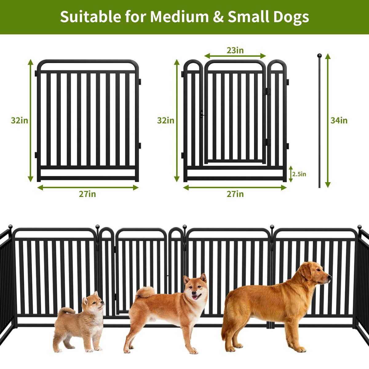 32" Heavy Duty 16 Panels Dog Playpen B235