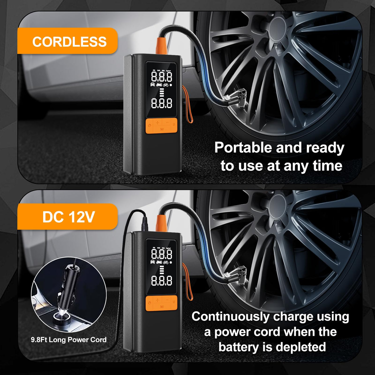 Portable Air Compressor 150 PSI with Digital Pressure Gauge D873166