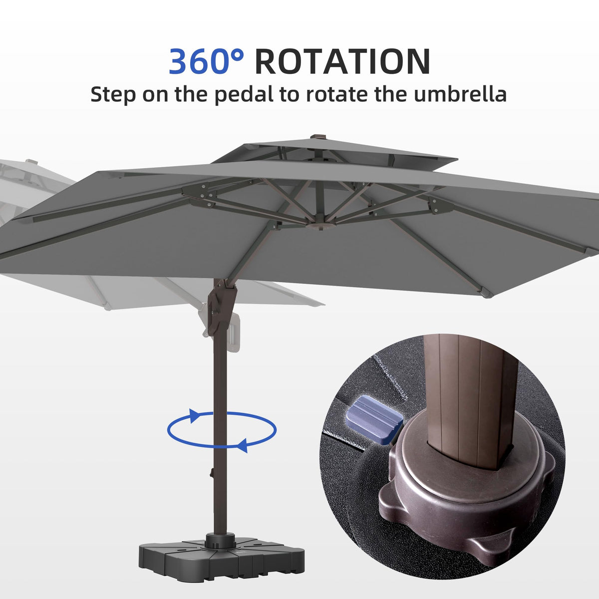 Cantilever Outdoor Patio Umbrella with Base A28087