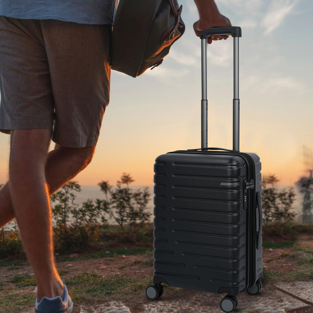 Black 20-Inch Carry On Luggage with Spinner Wheels V904082