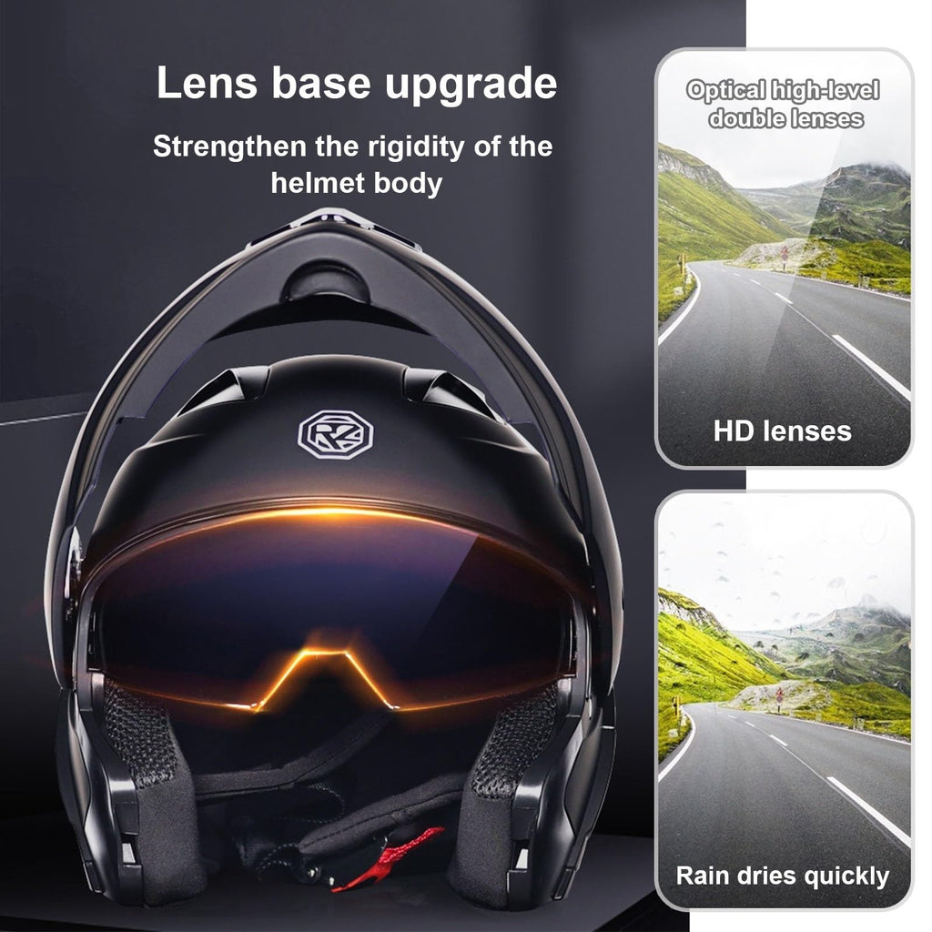 DOT Approved Full Face Flip up Anti-Fog Double Visor Motorcycle Helmet B13706