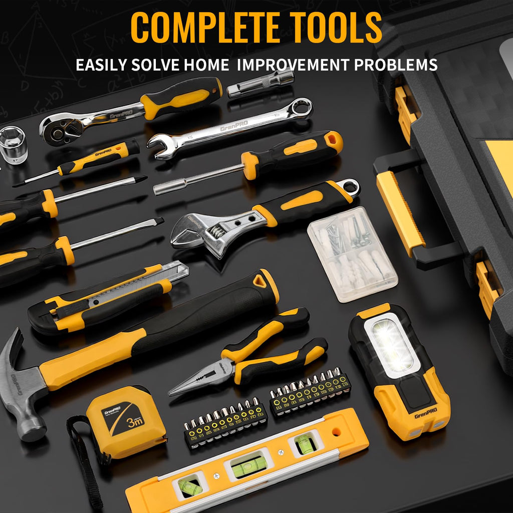 219 Pc Home Auto Mechanic Hand Tool Kit with Storage Tool Box Q601