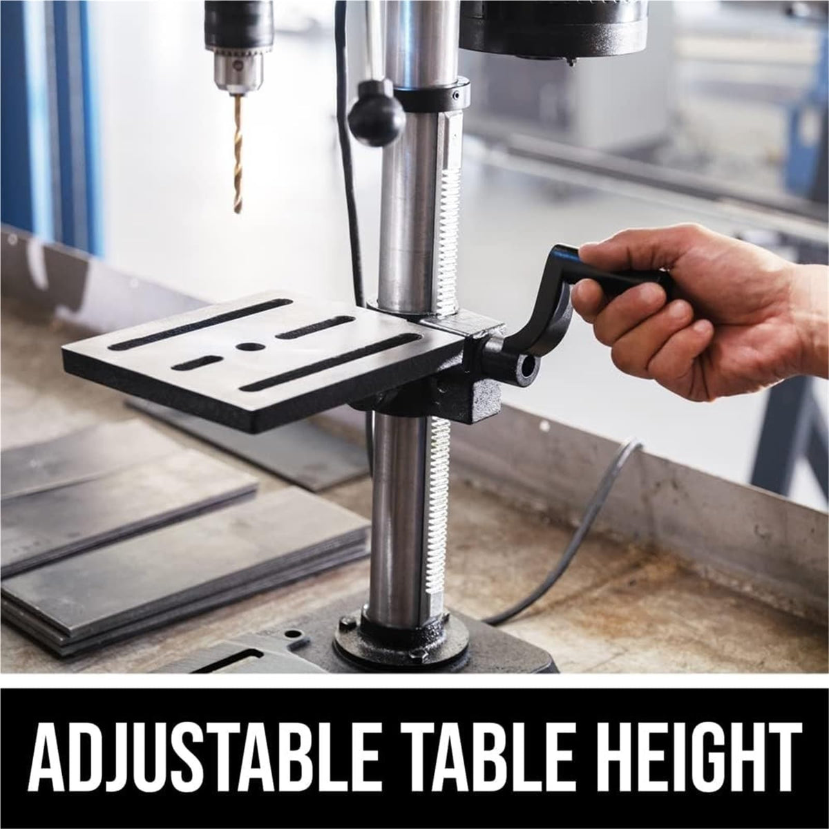 6.2 Amp 10 In. 5-Speed Benchtop Drill Press with Work Light Y856