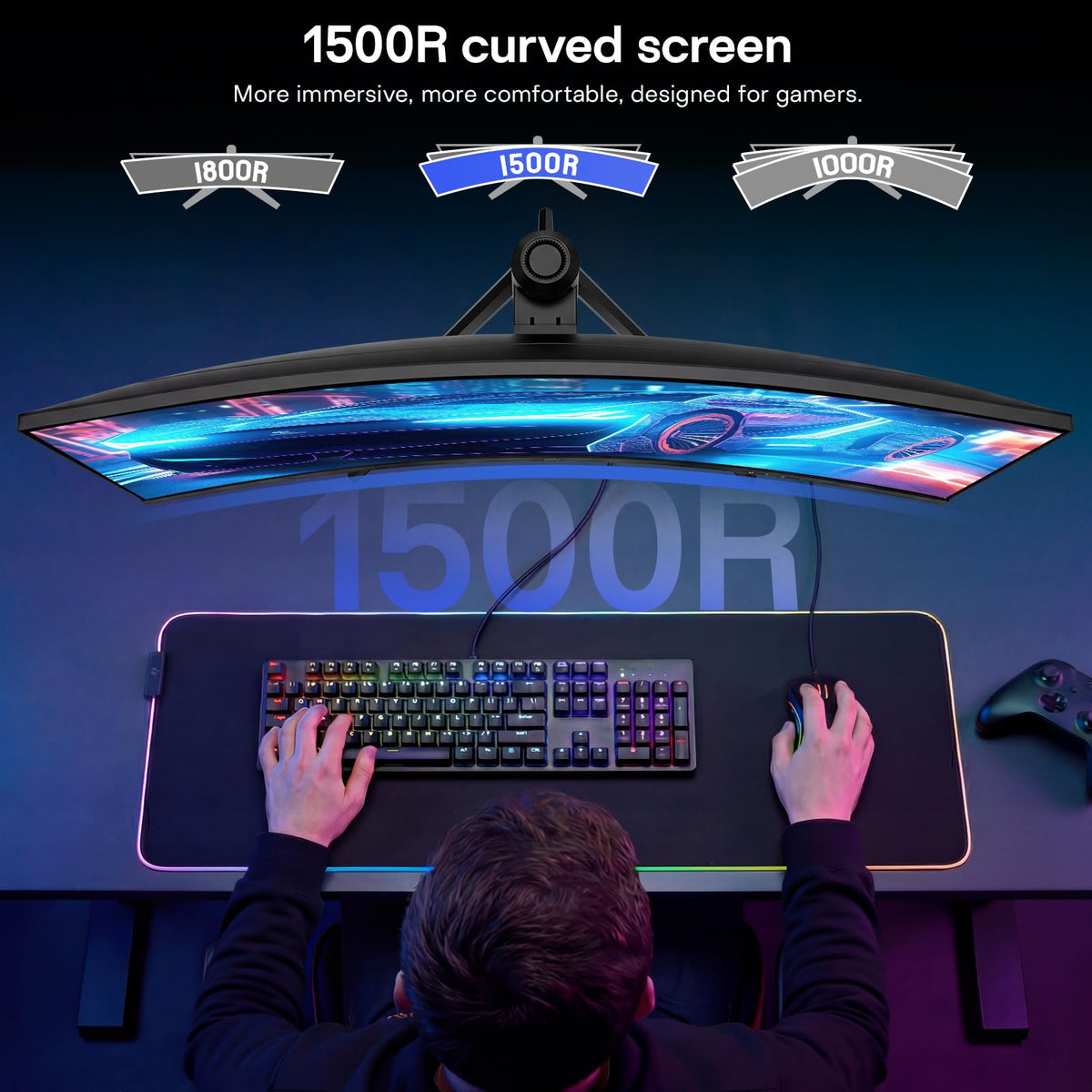 34 Inch 240Hz Ultrawide Curved Gaming Monitor WQHD 1500R HDR400 U3702