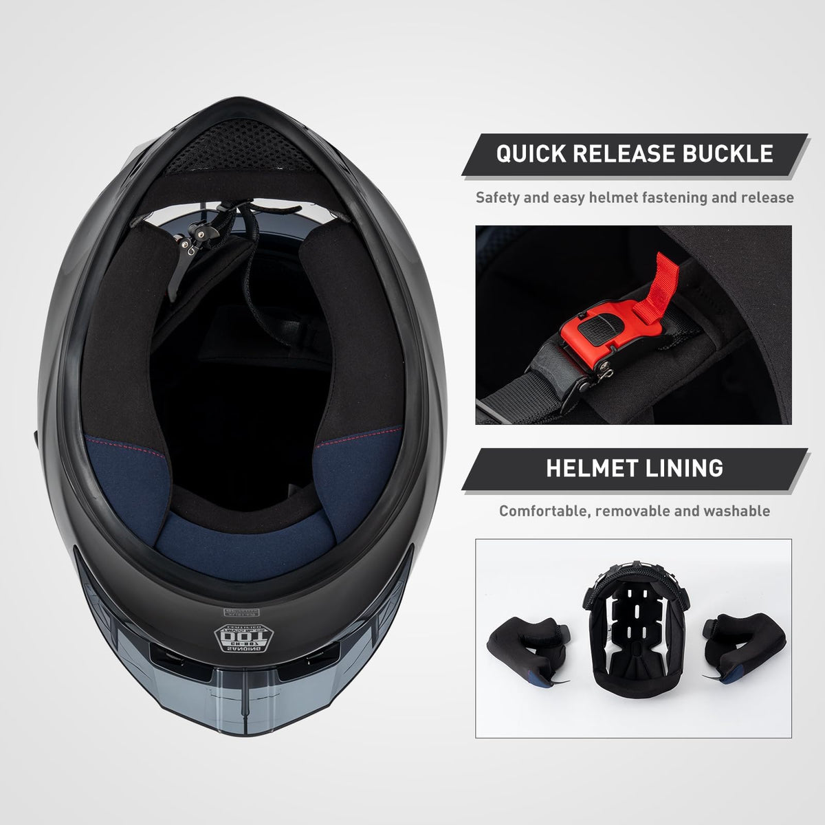 Full Face Motorcycle Helmets DOT Certified Q312430