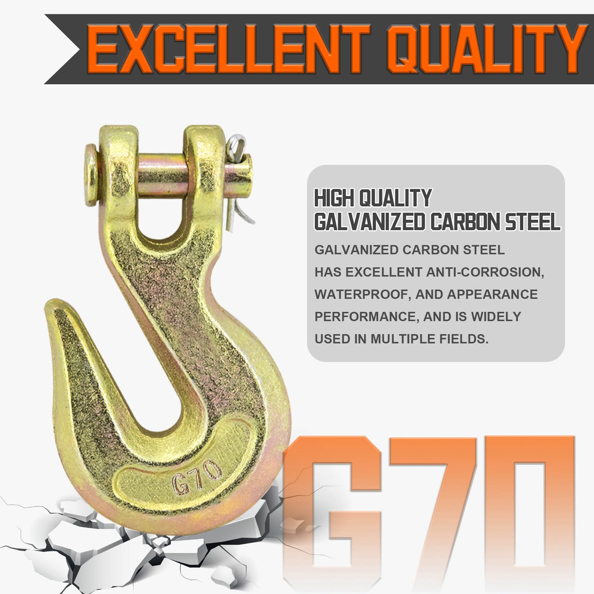 3/8" Heavy Duty Clevis Grab Hook U695