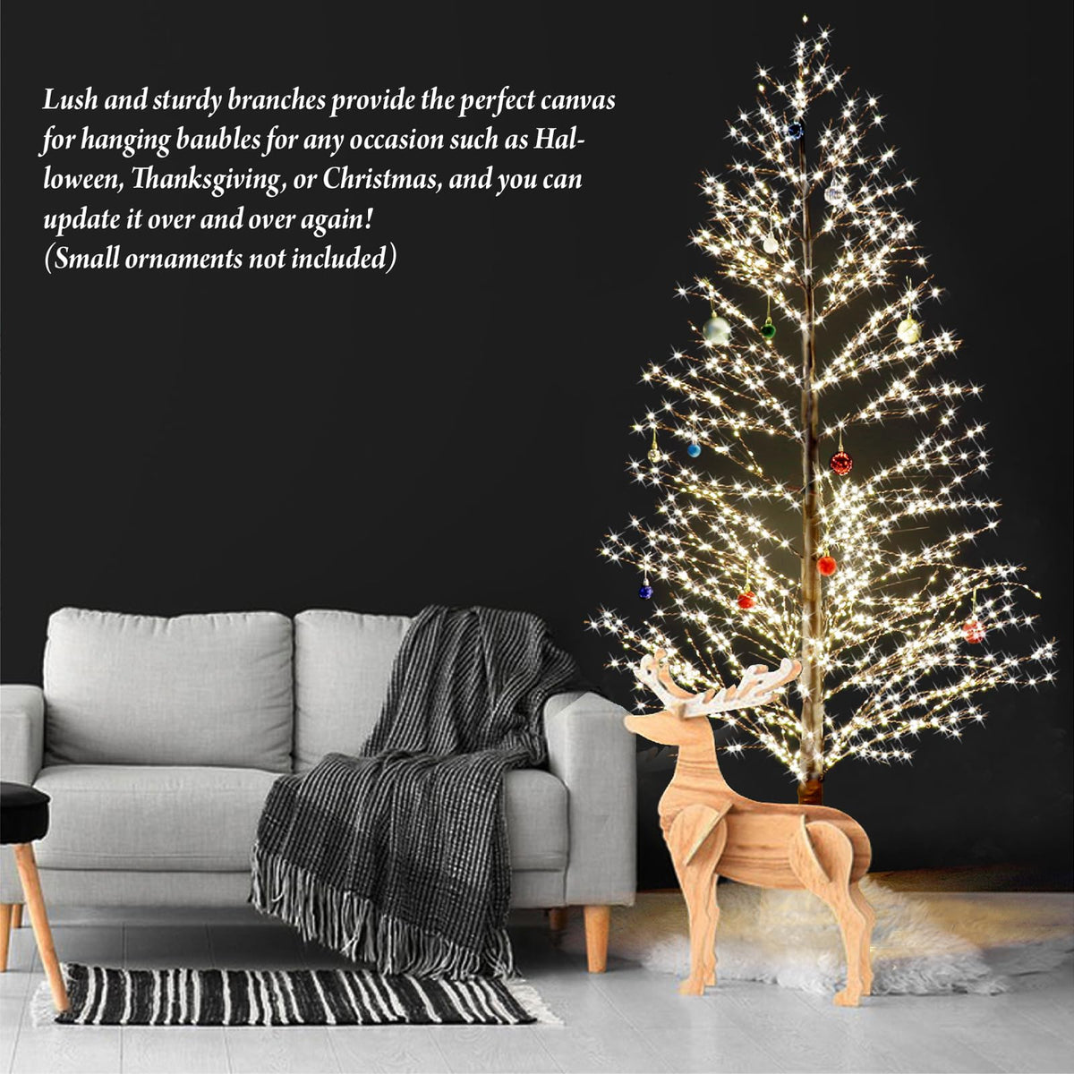 6FT Lighted Birch Tree with 1300 LED Lights Y712771