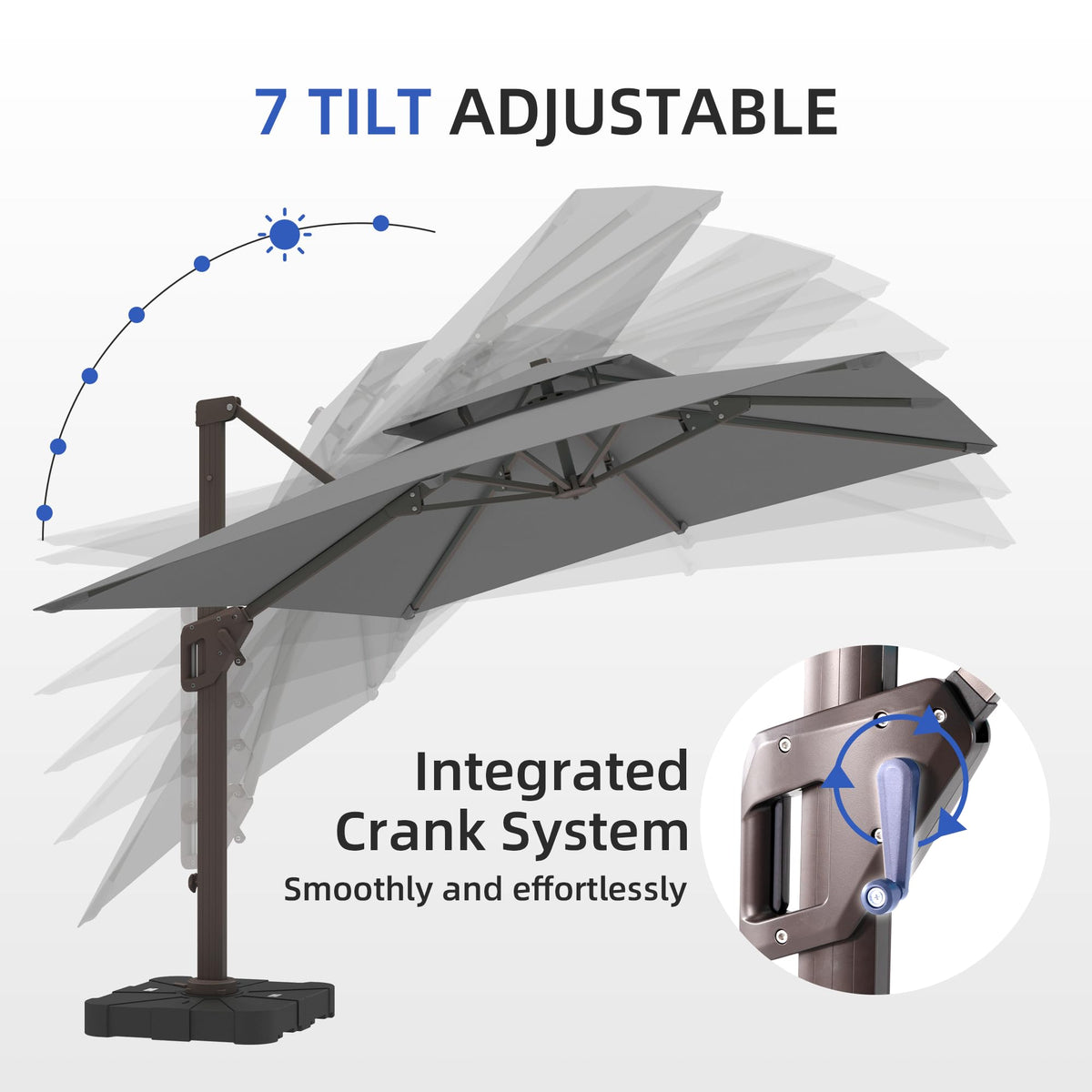 Cantilever Outdoor Patio Umbrella with Base A28087