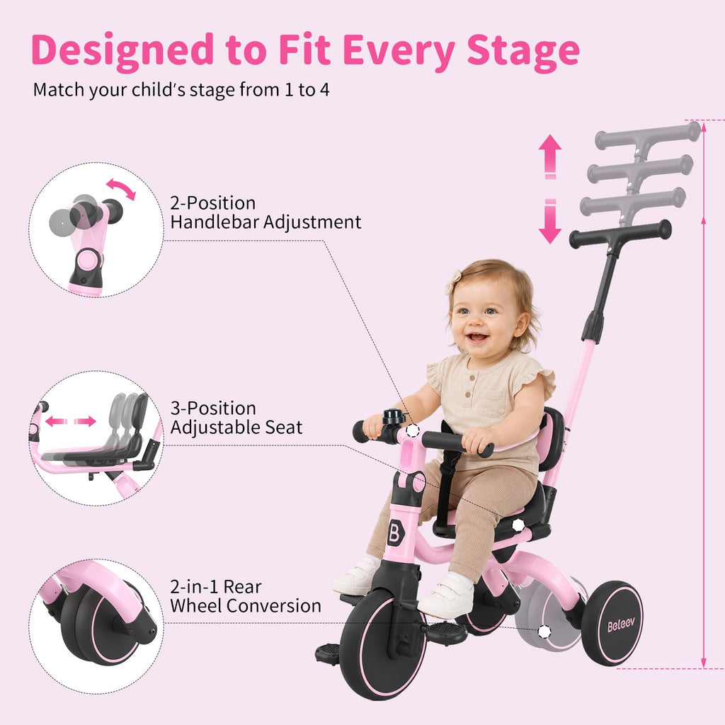 5 in 1 Toddler Tricycle & Balance Bike M9802
