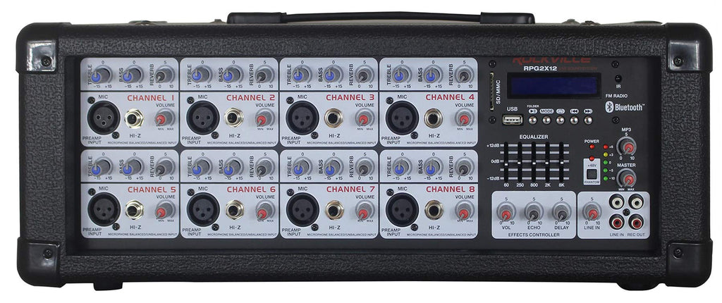 12 Inch Powered PA Speaker System with Mixer and Microphones U2229
