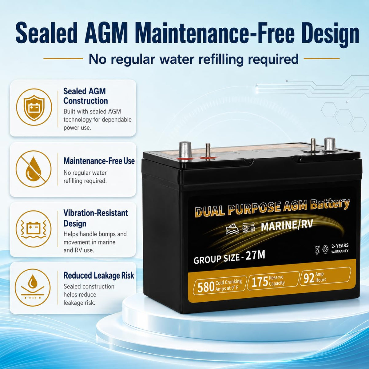 12V 92AH AGM Battery K241