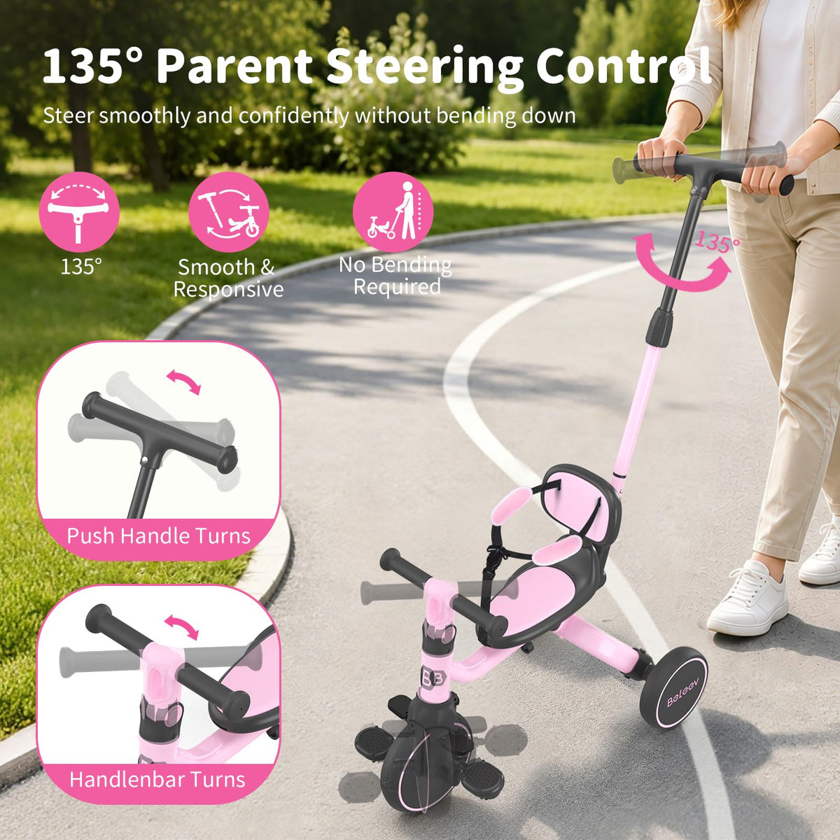5 in 1 Toddler Tricycle & Balance Bike M9802