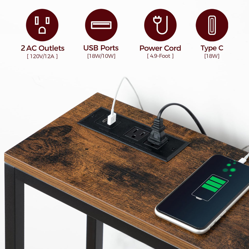 70.9" Narrow Console Table with Power Outlet E8163