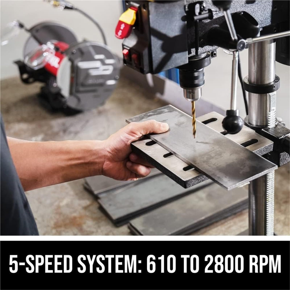6.2 Amp 10 In. 5-Speed Benchtop Drill Press with Work Light Y856