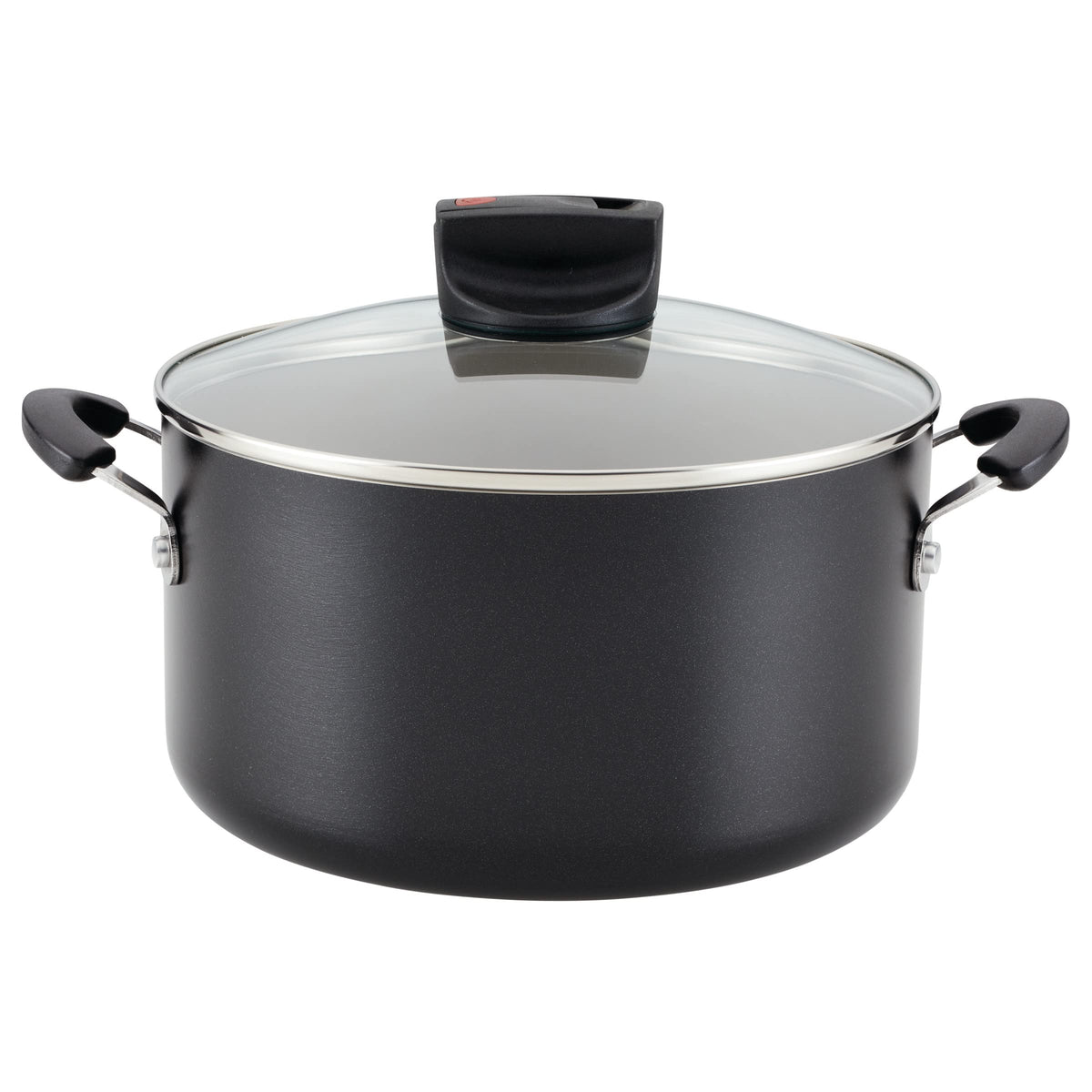 Nonstick Stock Pot with Lid, 6 Quart, Black W818