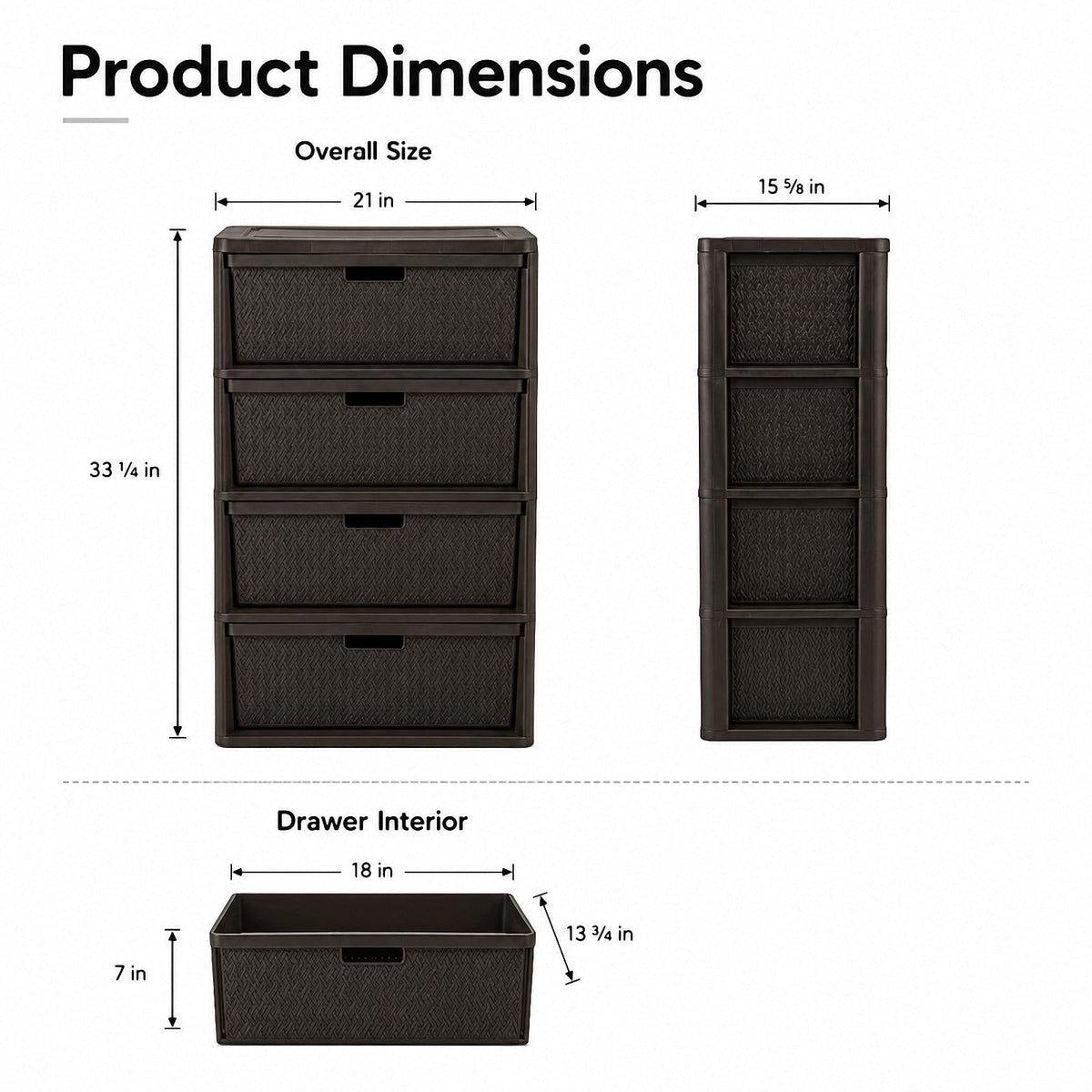 4 Drawer Plastic Storage Tower W53963