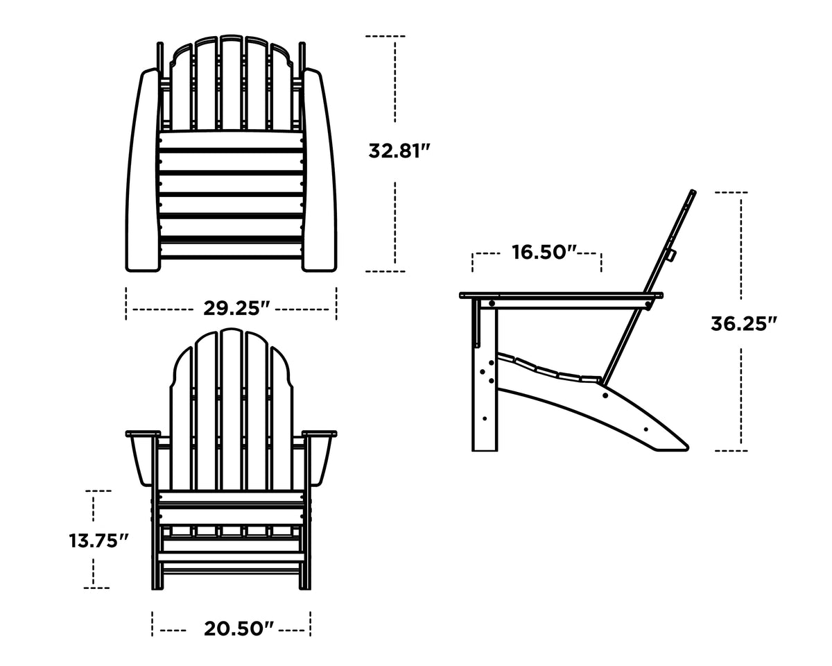 Pacific Blue Composite Adirondack Chair L6699
