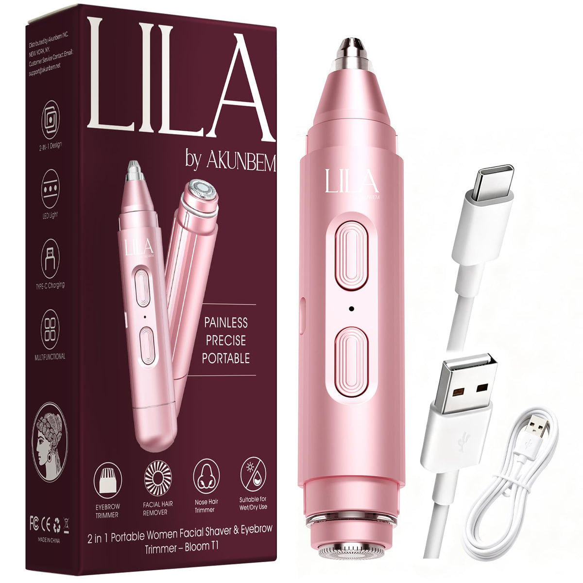 2-in-1 Eyebrow & Nose Hair Trimmer E825008