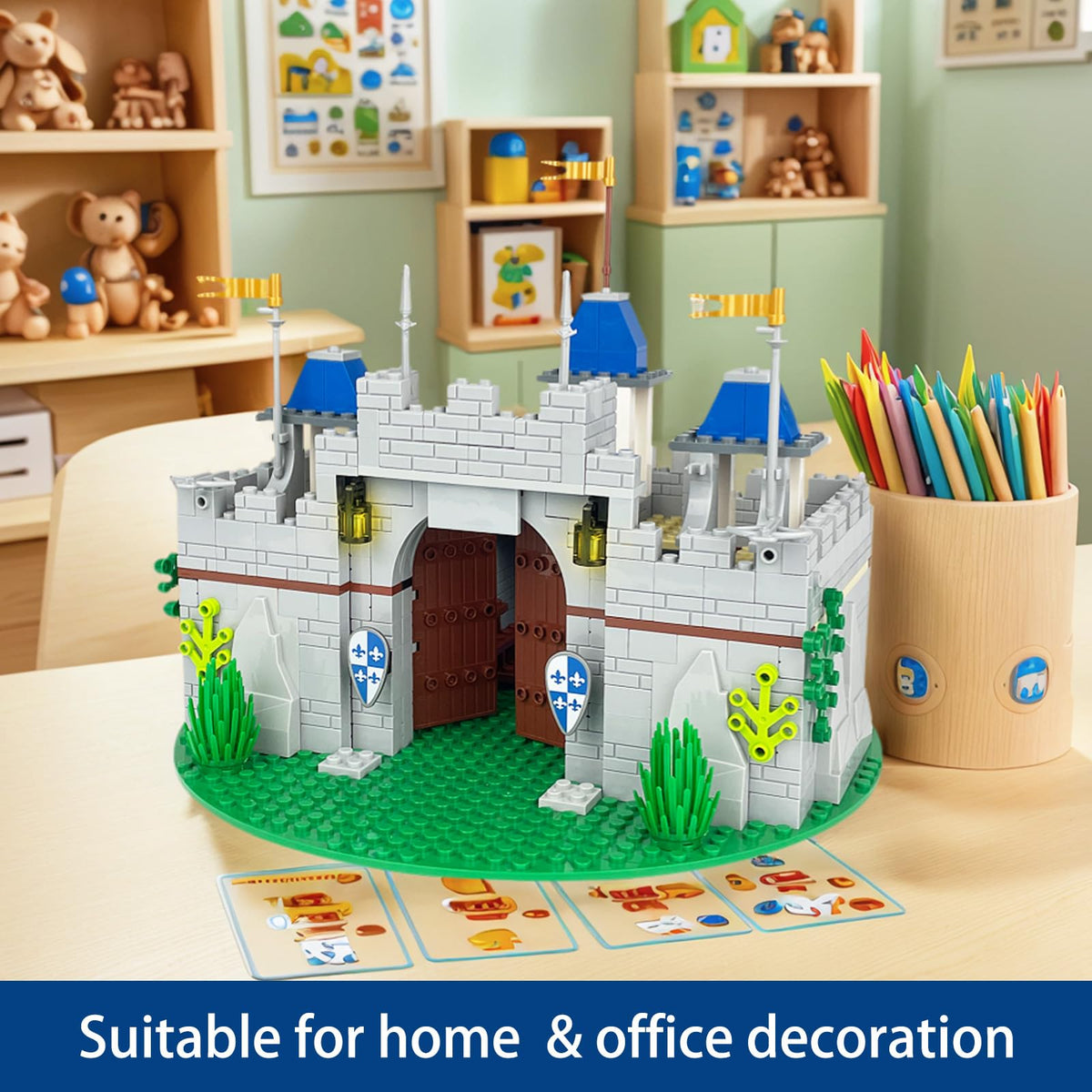 Medieval Knight Castle Building Blocks Set with 12 Knights Figures F991