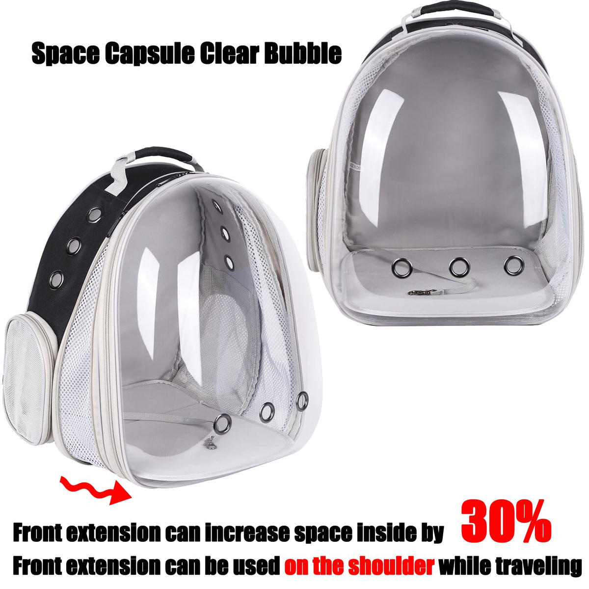 Large Cat Backpack Carrier with Space Capsule Bubble Window M7412