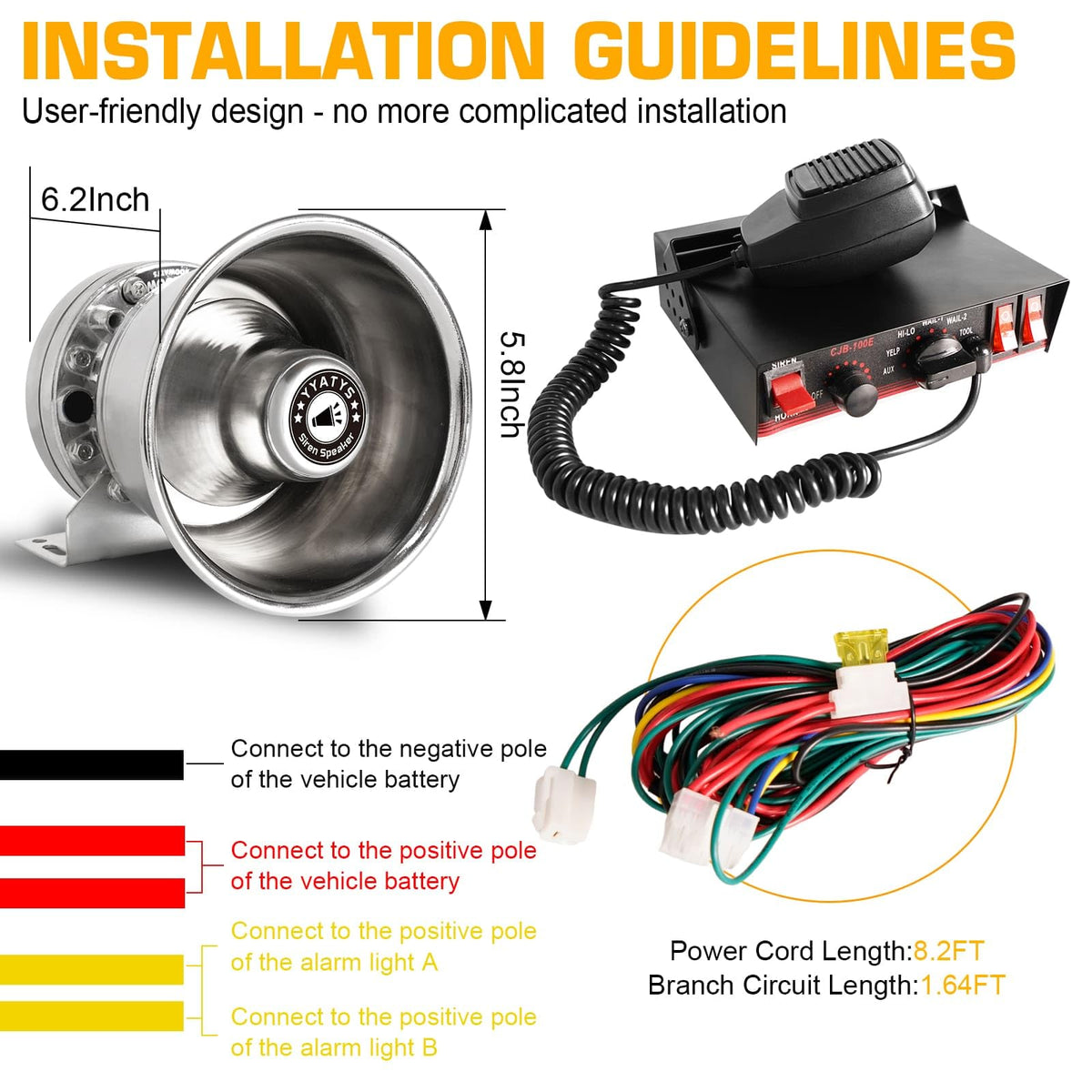 200W IP67 Waterproof Emergency Siren with Mic & Speaker Z82254