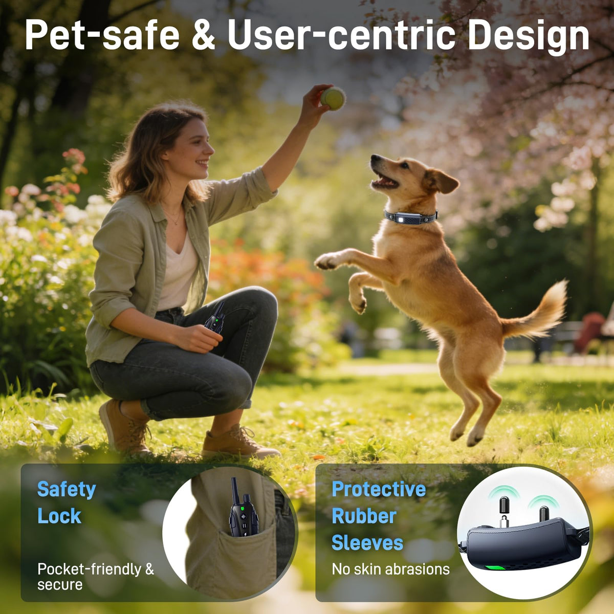 Waterproof Rechargeable Dog Training Collar with Remote J9368