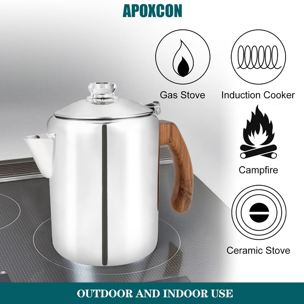 Coffee Percolator Pot Stainless Steel 8 Cup T717