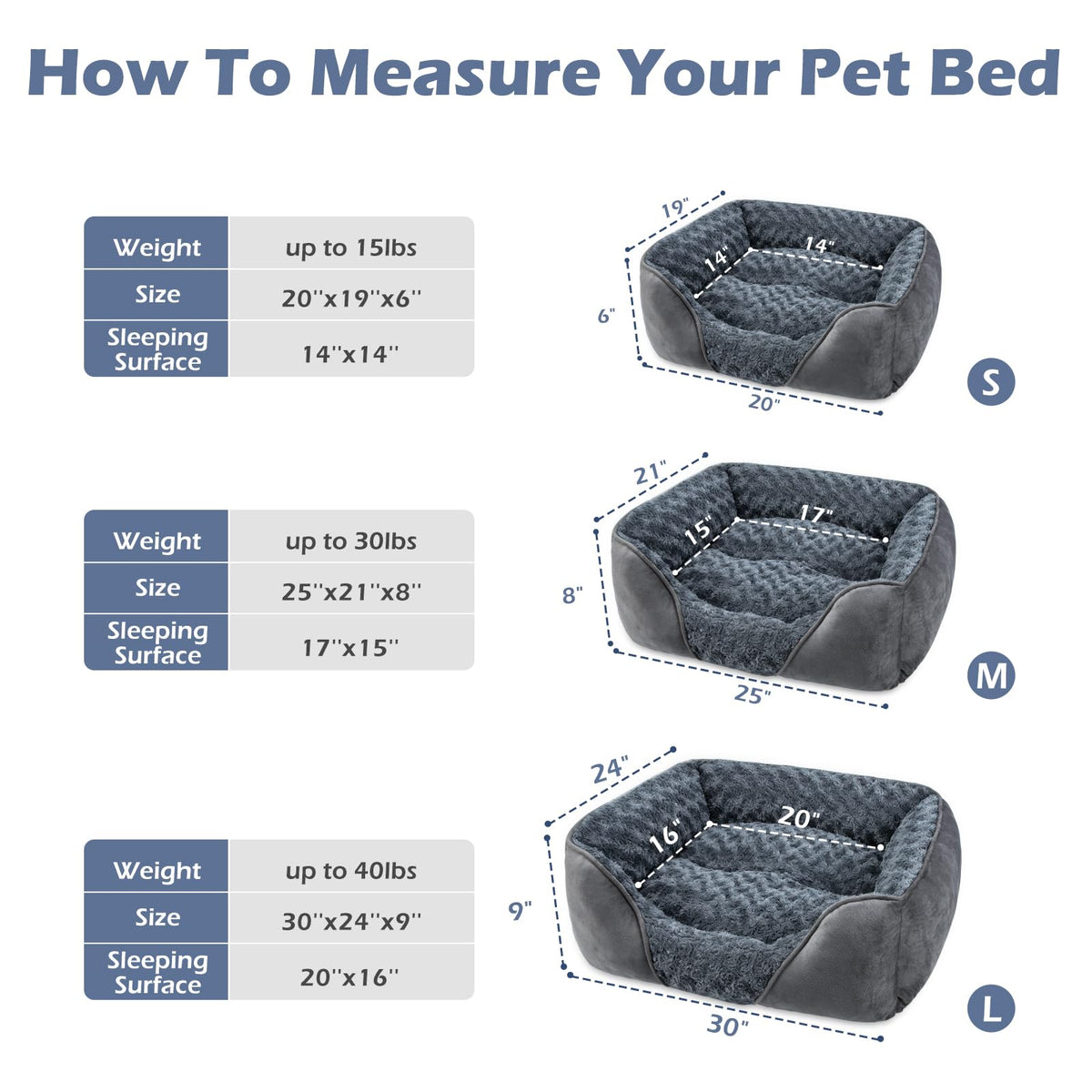 Washable Orthopedic Dog Bed with Anti-Slip Bottom U320