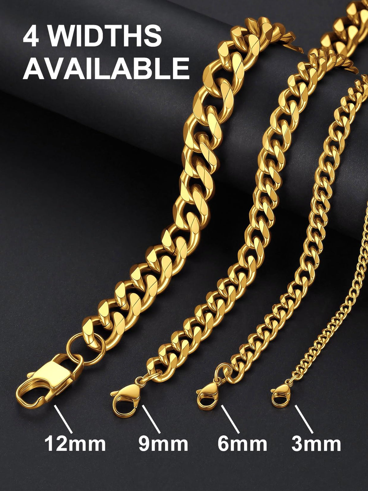 Black Stainless Steel Cuban Link Chain Necklace X21433