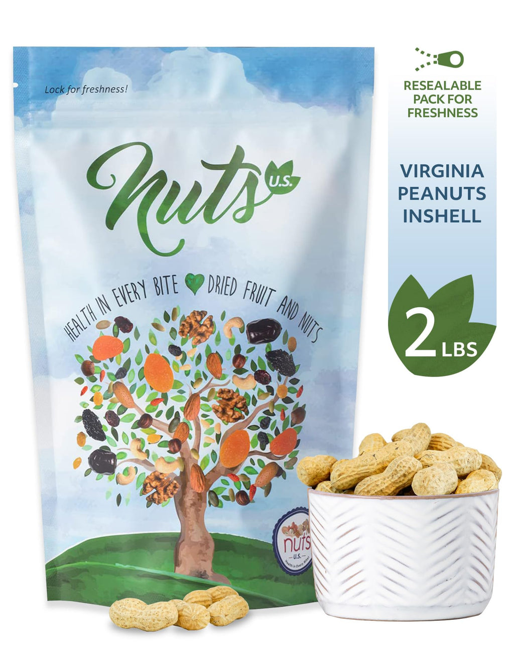 Whole In Shell Unsalted Peanuts 2 LBS I8503