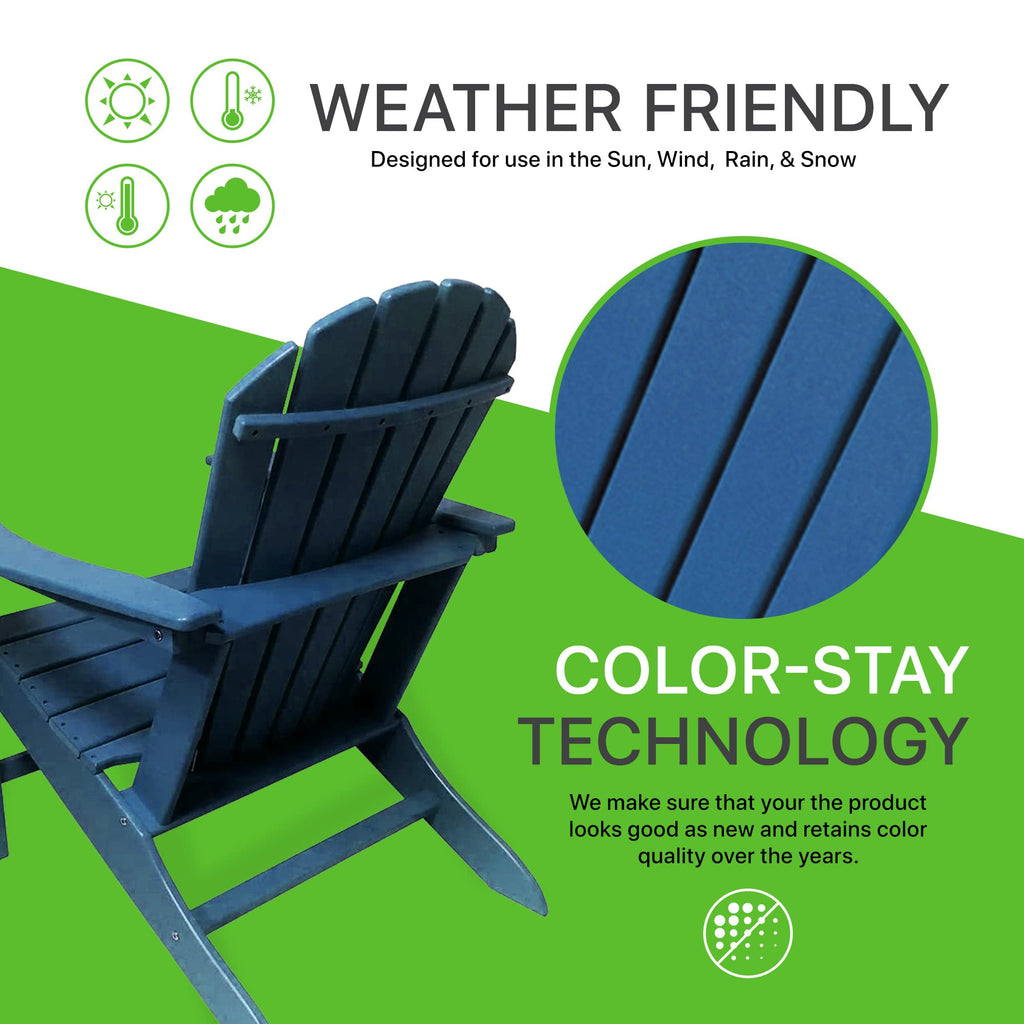 Plastic Weather Resistant Patio Adirondack Chair L836