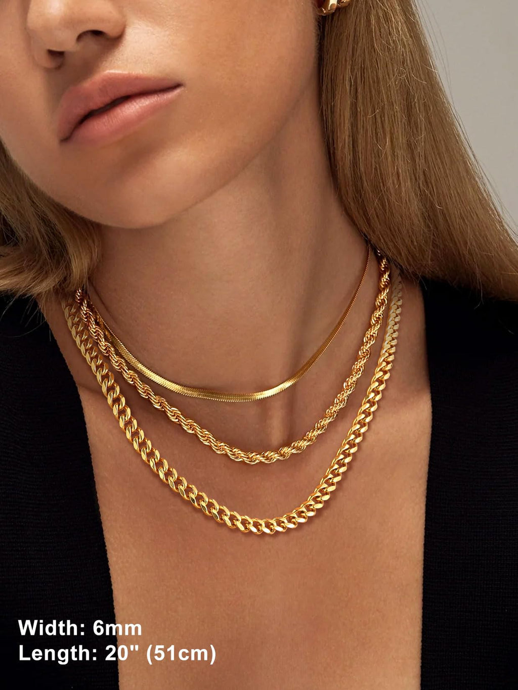 Black Stainless Steel Cuban Link Chain Necklace X21433
