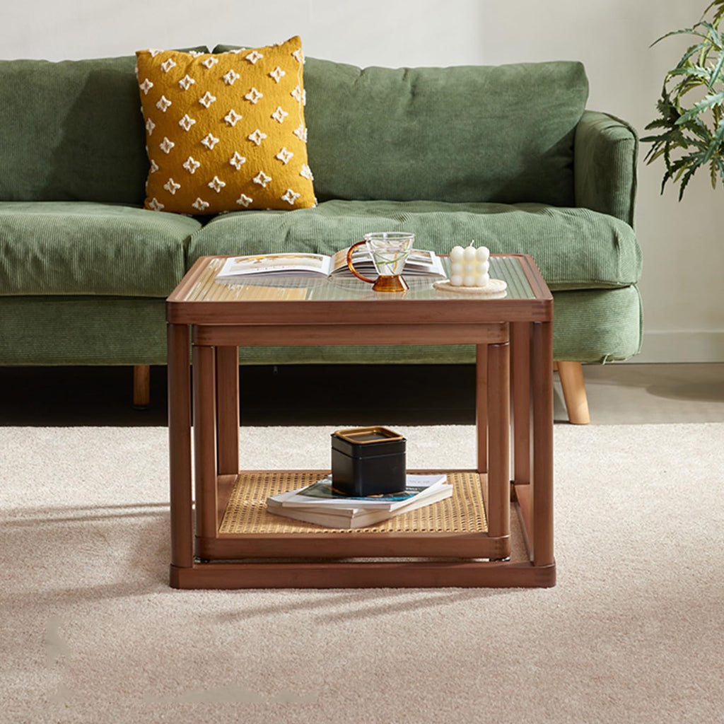 Square Glass Coffee Table Set of 2 B26729