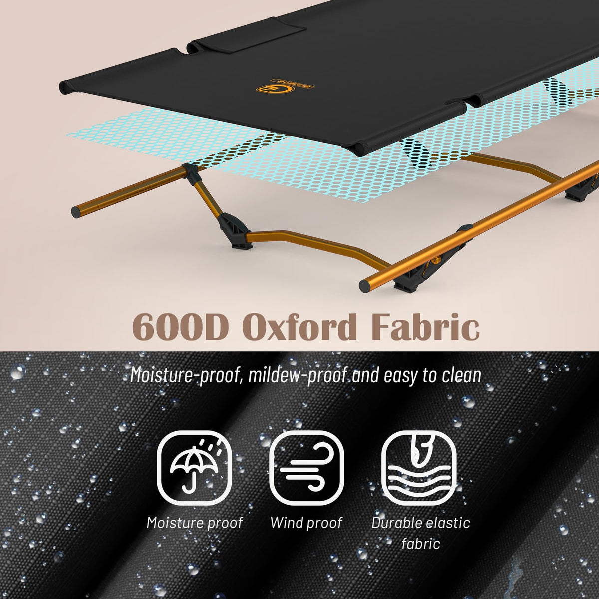 Foldable Camping Cot with Storage Bag H843
